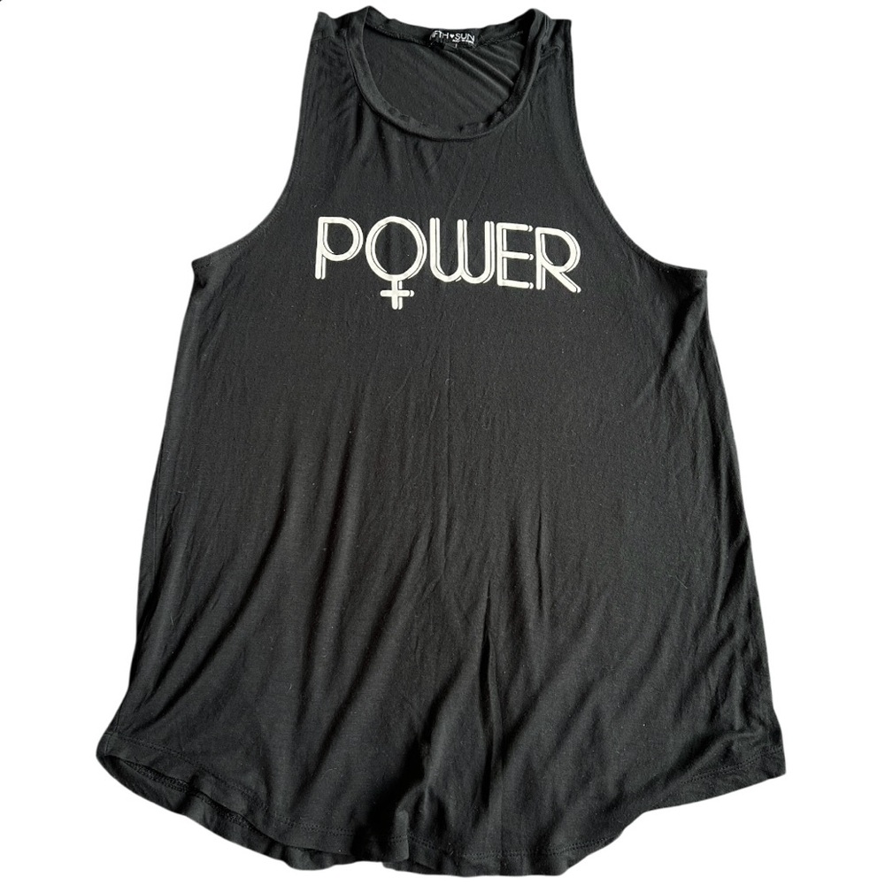 Fifth Sun Female Power Women's Black Tank Top - Size Medium - Picture 2 of 4
